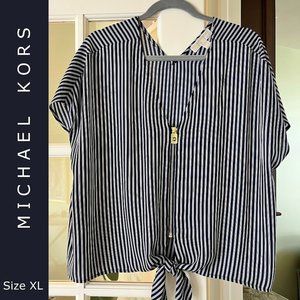 Navy and White striped Blouse